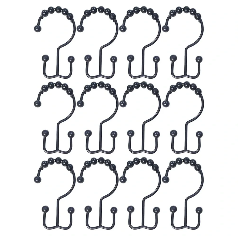 Shower Curtain Hooks with Rolling Balls,Double Rustproof - Dark Bronze